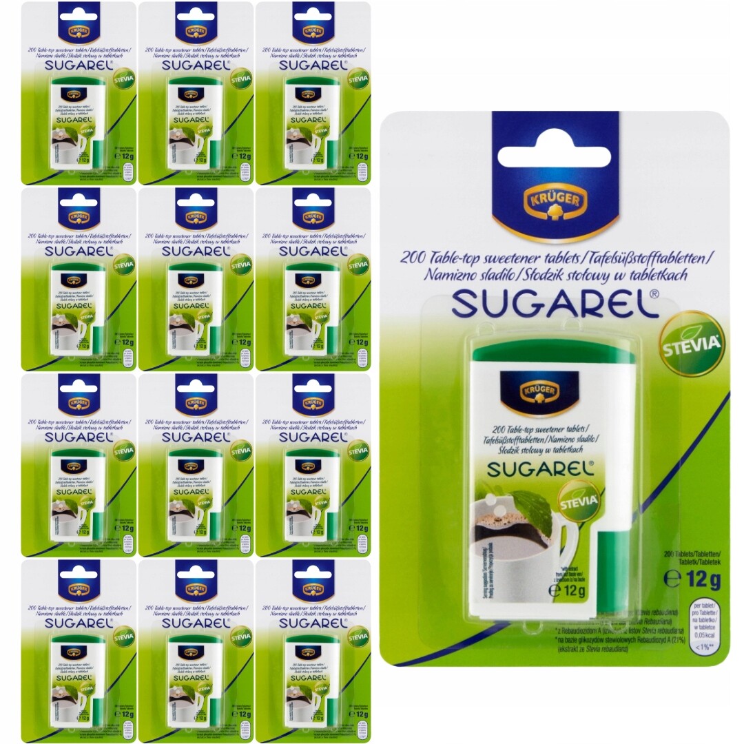 Krüger Stevia Sugarel Stolní sladidlo v tabletách 200 kusů x 12 kusů