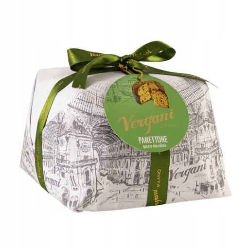 Vergani Panettone Pere Cioccolato – italská bábovka s čokoládou a hruškou 1 kg
