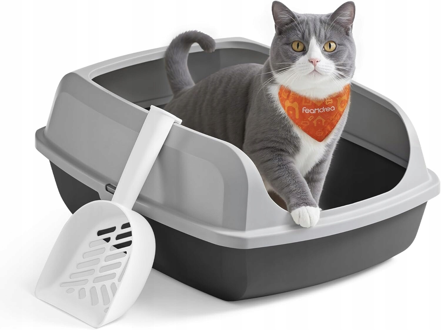 Feandrea otevřená kočičí toaleta 50,5 cm x 37,5 cm x 19,5 cm