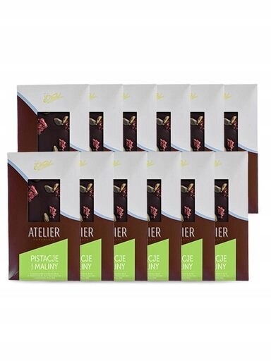 E.Wedel Čokoláda Atelier Hořká s pistáciemi a malinami 12 x 85 g