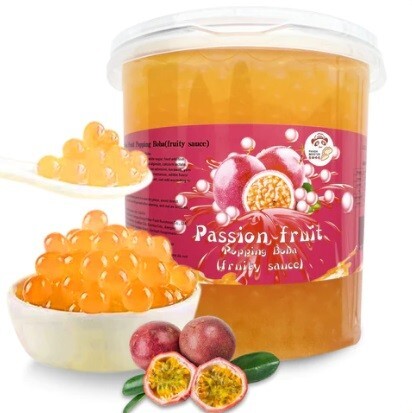 Marakuja Bubble Tea kuličky popping boba 3 kg Kaviár na čaj a dezerty