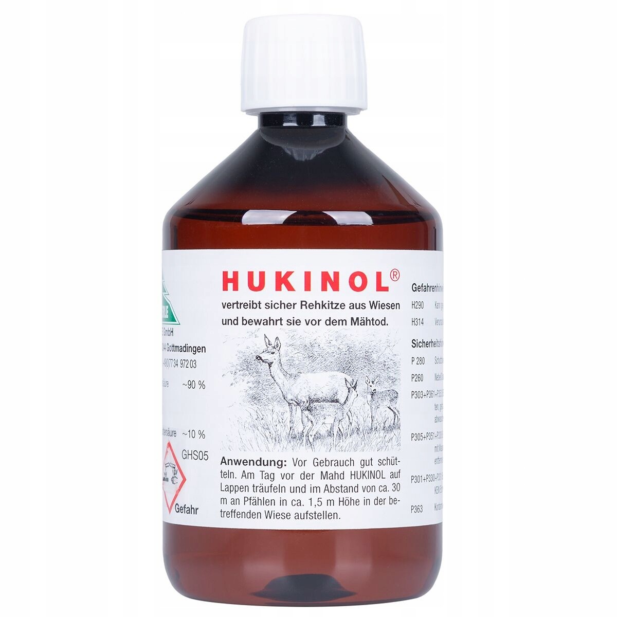 Hukinol 500 ml odpuzovač pachů divokých jeleních srnců, účinný