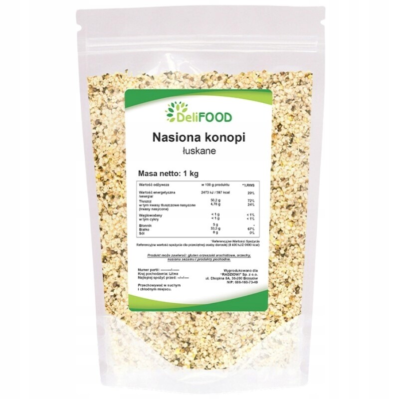 Delifood Konopná semínka loupaná 1000 g