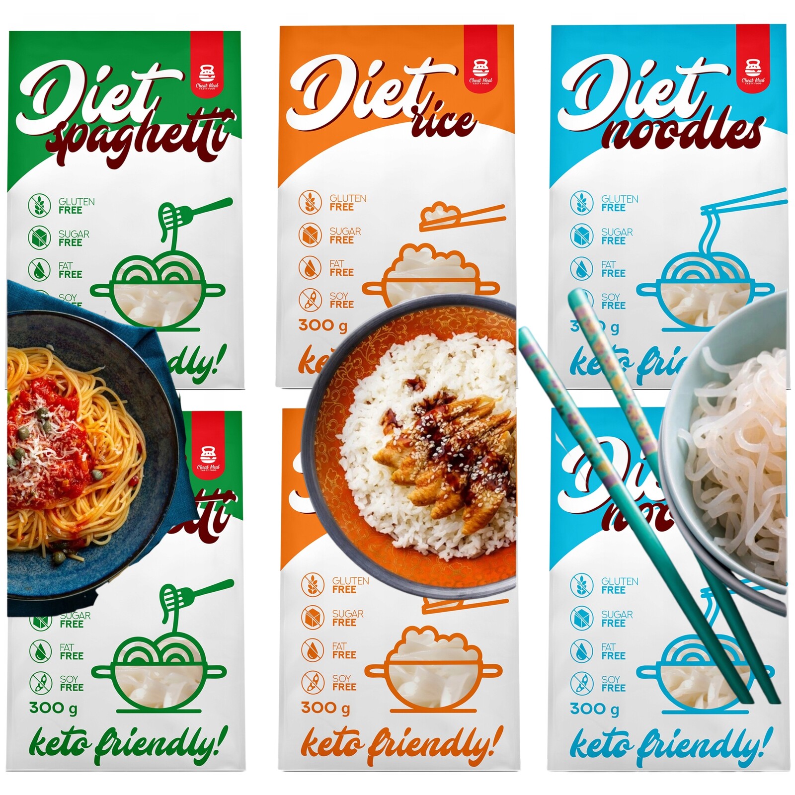 Těstoviny Konjac Spaghetti Sada Bio Keto Bezlepkový 2400G Diet Cheat