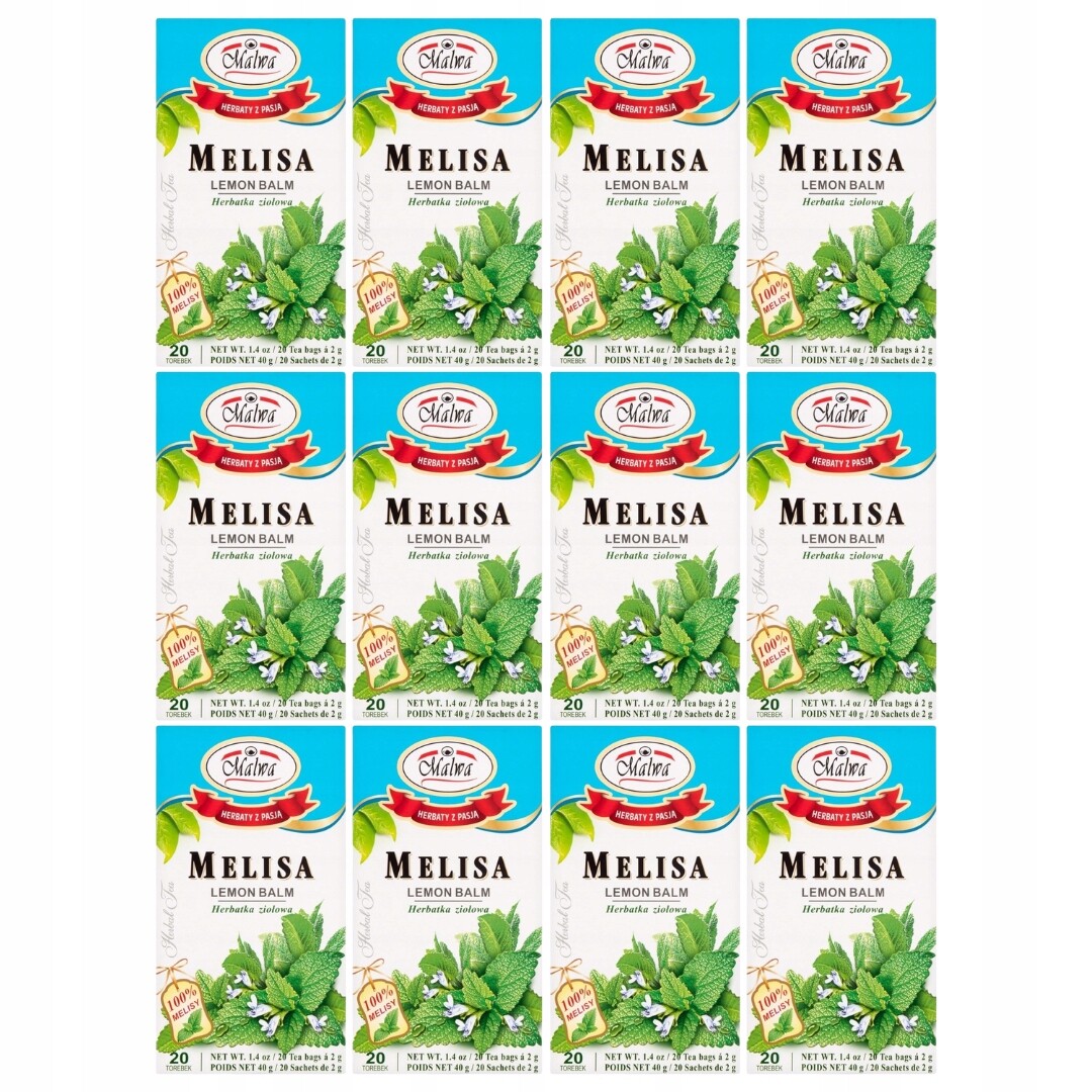 Bylinný čaj Malwa s meduňkou 40 g (20 x 2 g) x 12 kusů