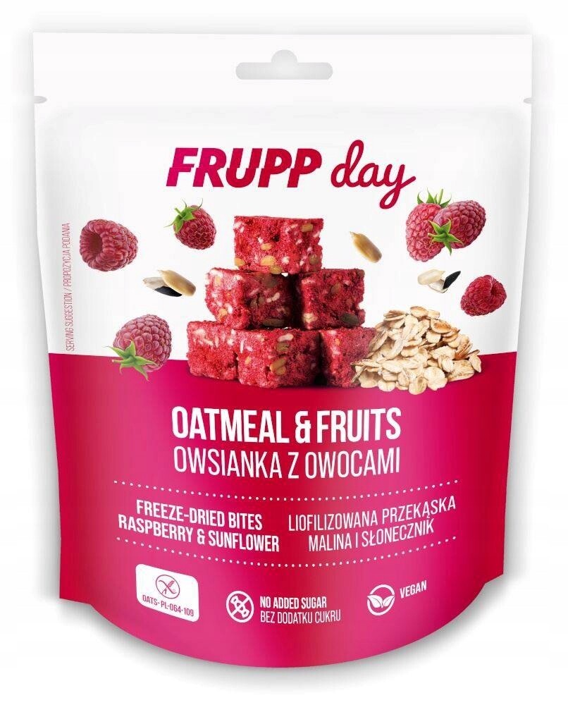Frupp Day Ovesné Kostky Malina Slunečnice Bezlepkové 25 g Celiko