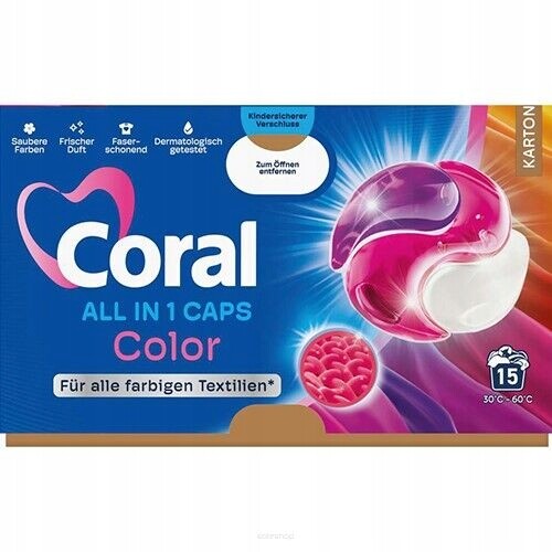 Coral kapsle na praní Color 15 ks