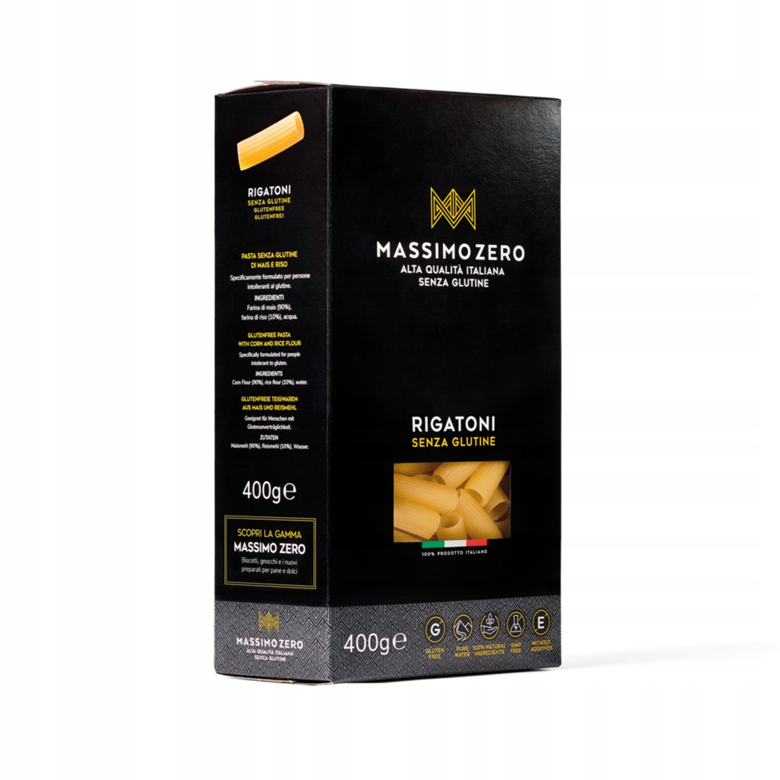 Italský bezlepkové těstoviny Rigatoni Massimo Zero 400 g