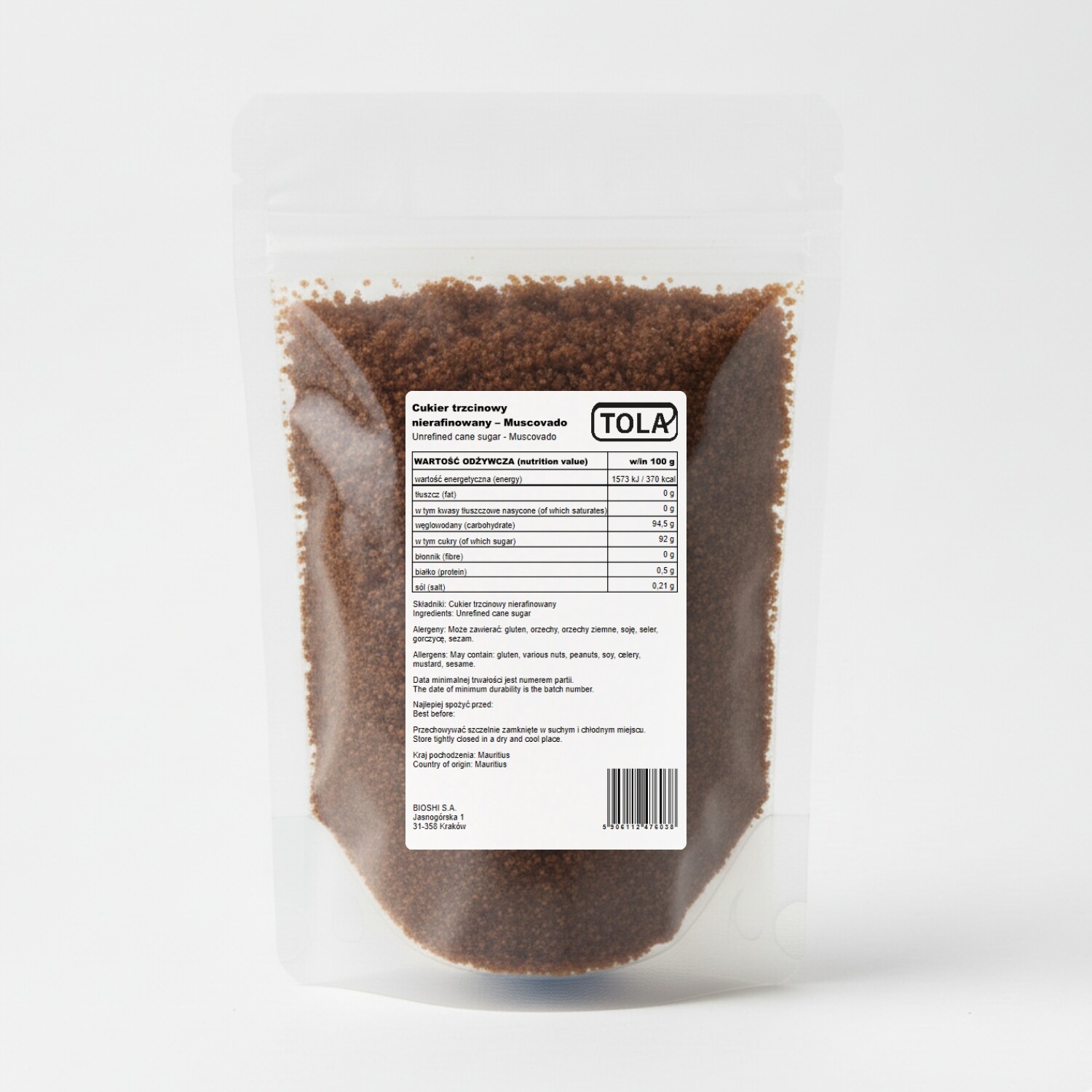 Cukr třtinový nerafinovaný Dark Muscovado 5 kg – přírodní Tola