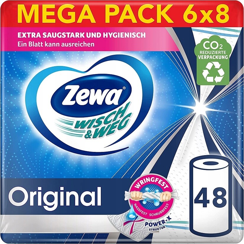 Pack 48 Kusů Bílý Papírový Ručník Zewa Original Měkký Výkonný
