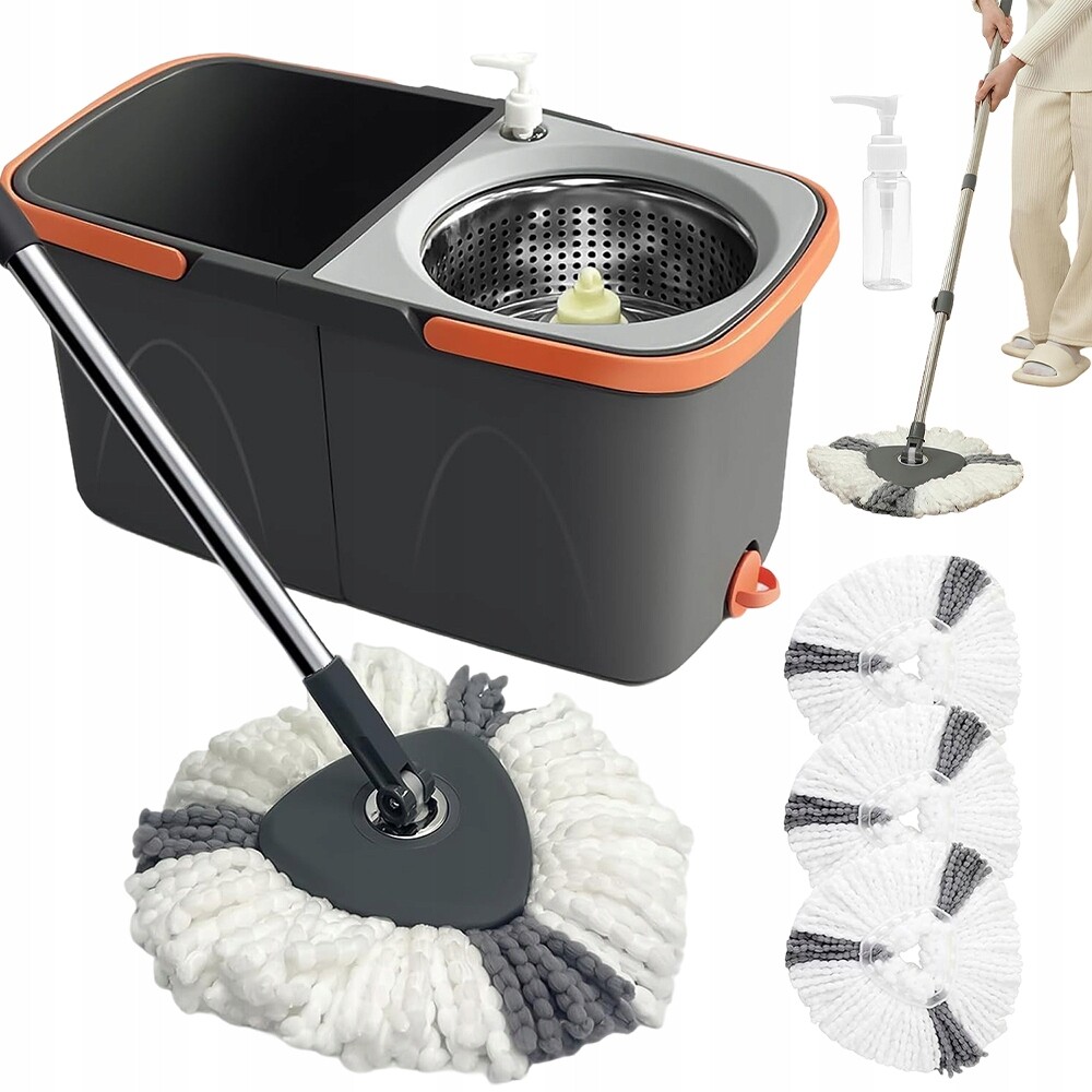 Rotační Mop 360 Spin Turbo 3 Návleky Mikrovlákno+kbelík