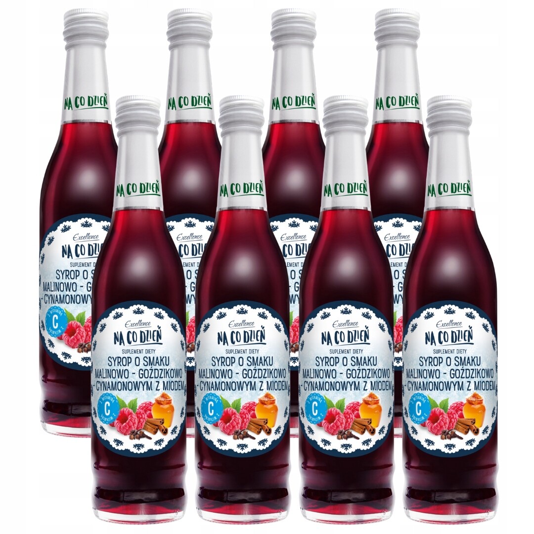 Excellence Malinovo-hřebíčkovo-skořicový sirup s medem 430 ml x 8 ks