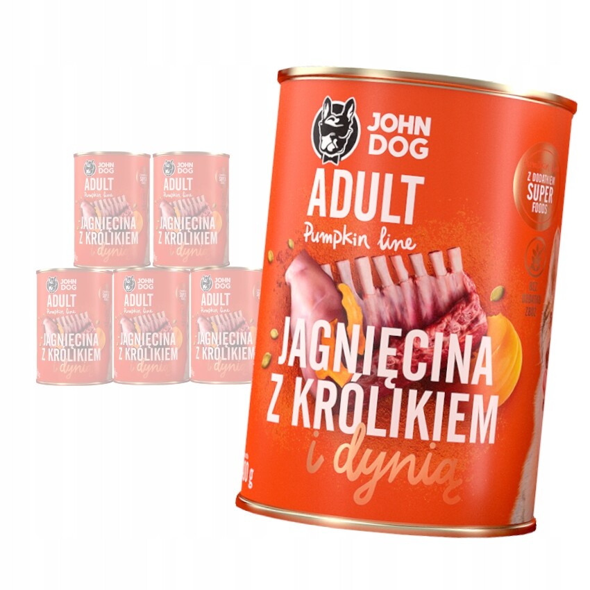 John Dog Krmivo Pro Psa Jehněčí Králík Dýně 6x400g