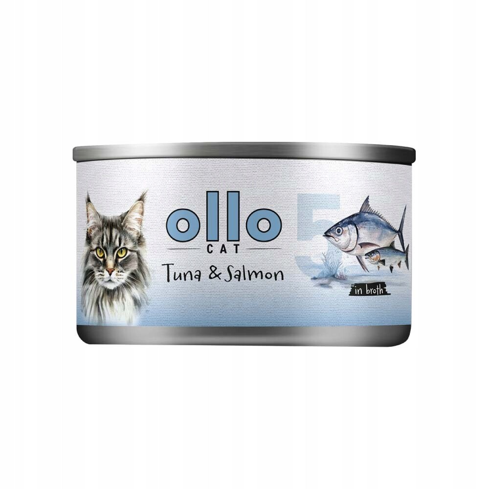 Ollo Cat č. 5 Tuňák a Losos – krmivo pro kočky 12x70 g