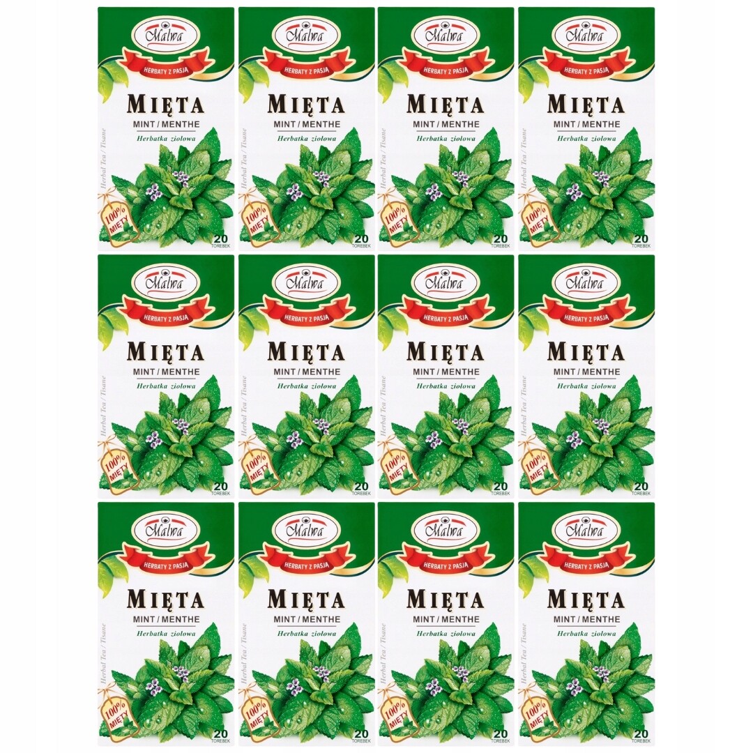 Bylinný čaj Malwa Máta 40 g (20 x 2 g) x 12 kusů