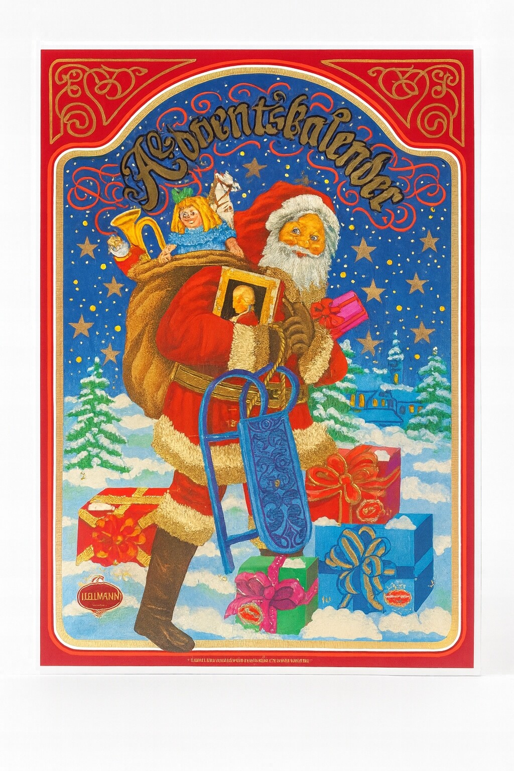 Reber Mozart Advent Calendar 650 g adventní kalendář s marcipánem