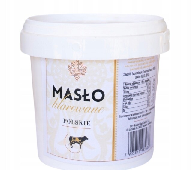 Přepuštěné máslo 500 g Schronisko Bukowina 100% přírodní tradiční smažení