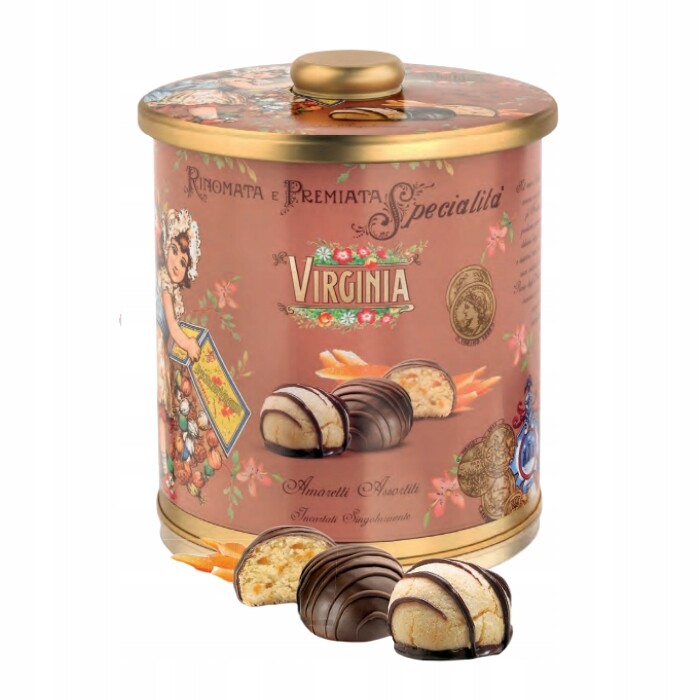 Amaretti Virginia pomerančová čokoláda a čokoláda zázvorem 220 g