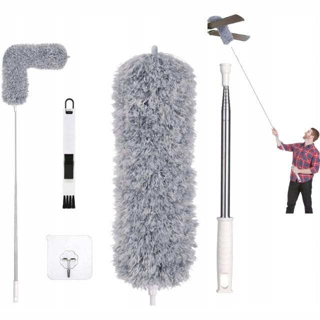 Dlouhá Metla Na Prach Teleskopická 2,45 m Výsuvná Mikrovlákno