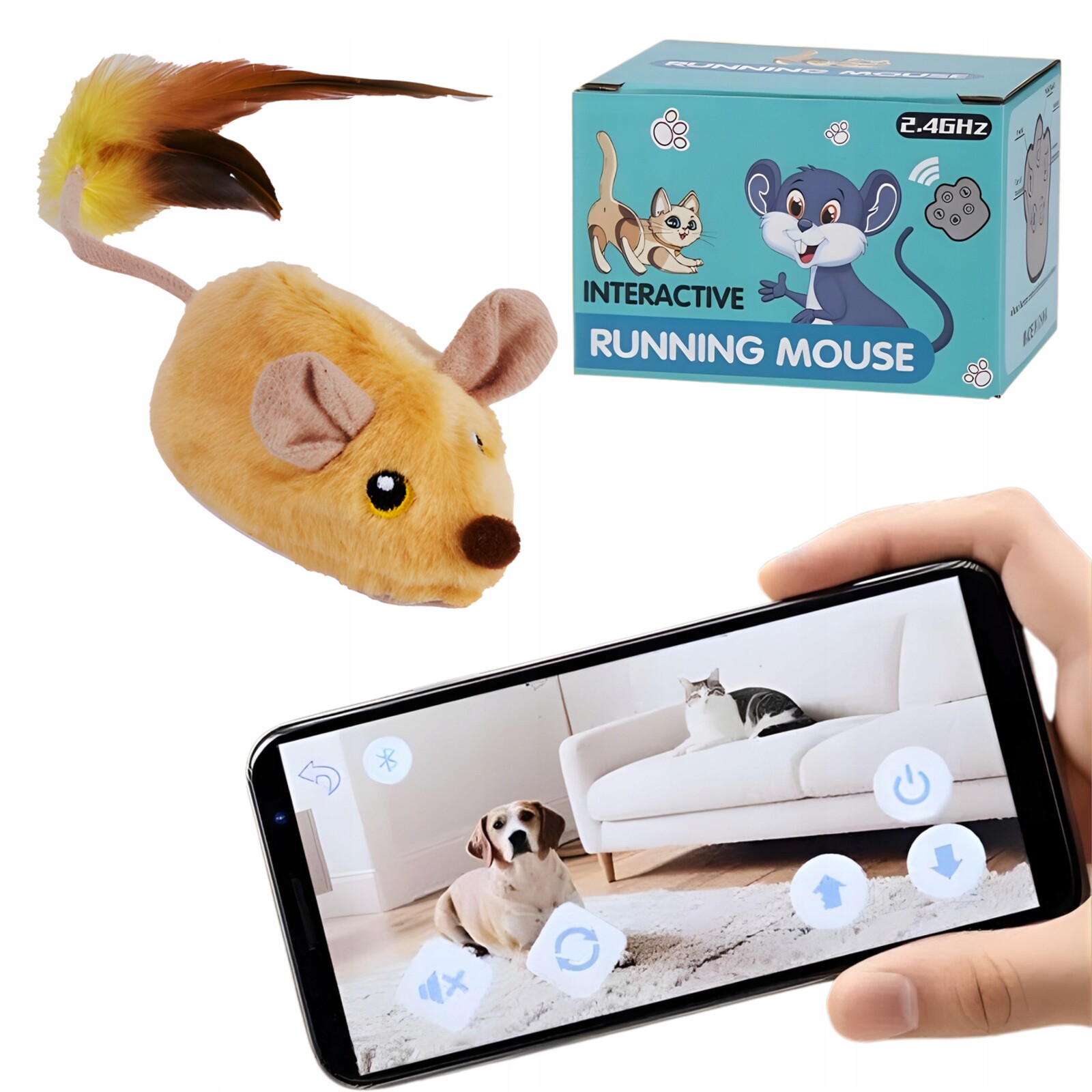 Hračka Pro Kočky Prémiová Interaktivní Myš Pro Ovládání Telefonu Siemiec