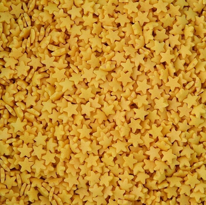 Cukrový Posyp Zlaté Hvězdičky 1kg Konfety Vánoce