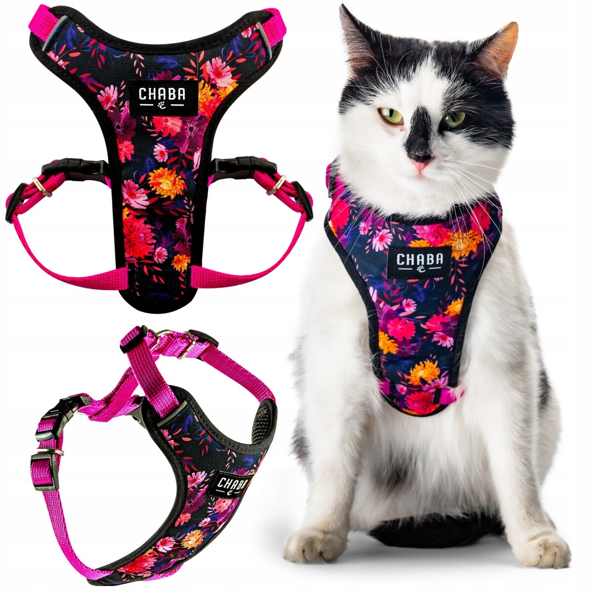 Postroj pro kočky Marigold – guard, nastavitelný, beztlakový a pohodlný – S