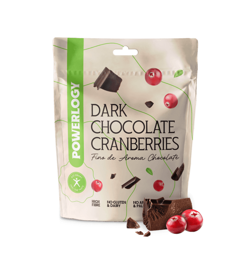 POWERLOGY Dark Chocolate Cranberries 100 g