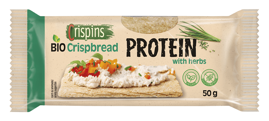 CRISPINS Crispins BIO proteinový křehký plátek s bylinkami
