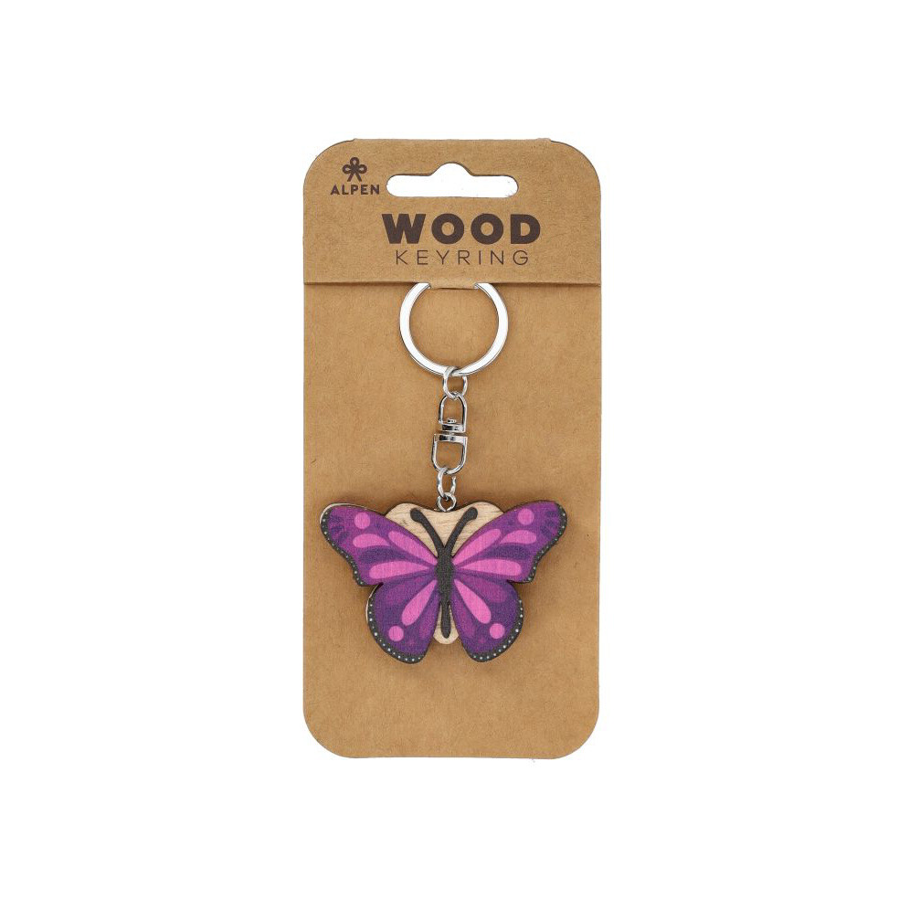 Dřevěný přívěsek Fialový motýl