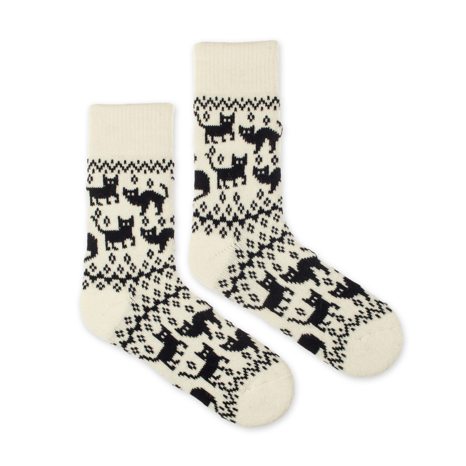 Vlněné ponožky Vlnáč Kočky světlé