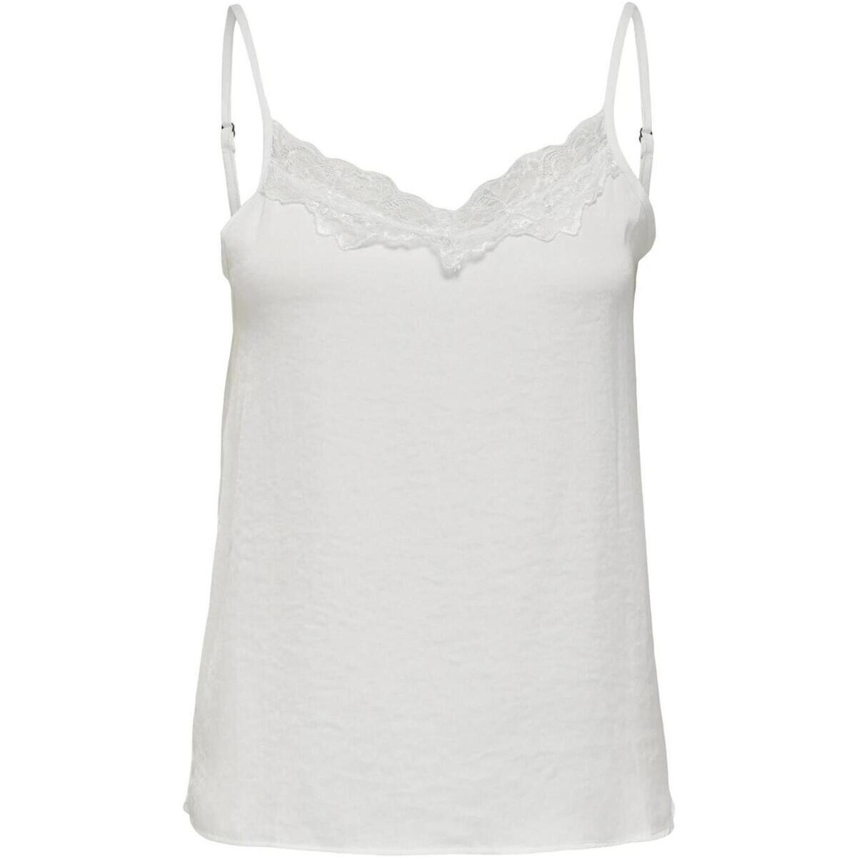 Jacqueline De Yong  JDYAPPA NEW LACE SINGLET WVN NOOS 15233143  Bílá