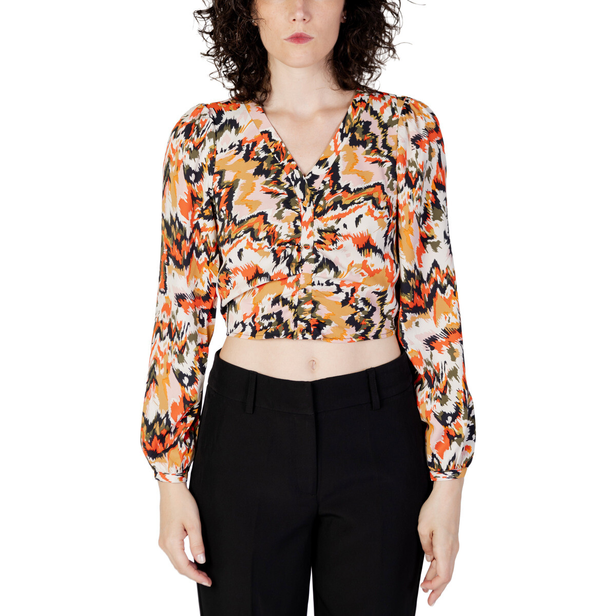 Only  15301426 - ONLCHER LIFE L/S V-NECK PTM  Oranžová