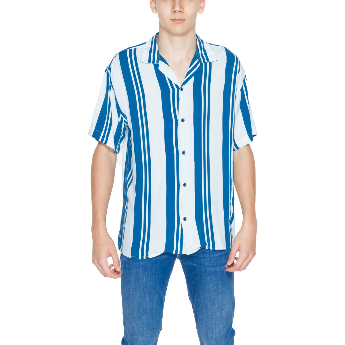 Jack & Jones  Jcojeff Aop Resort Ss Relax Ln 12252536  Modrá