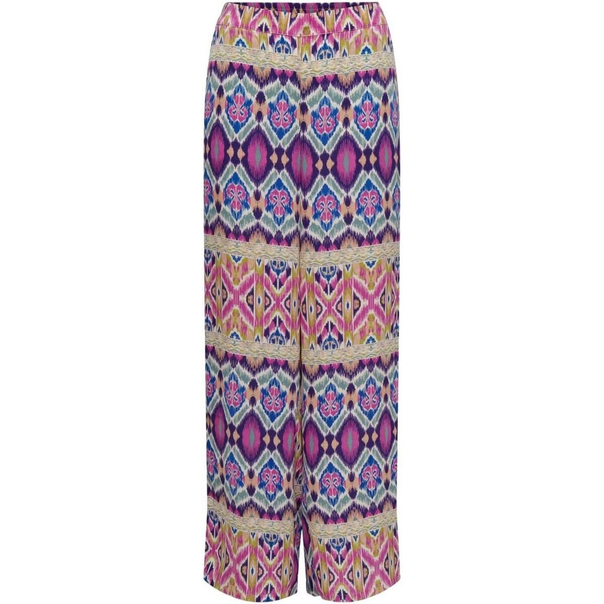 Only  ONLALMA LIFE POLY PALAZZO PANT AOP PTM 15264591  Růžová