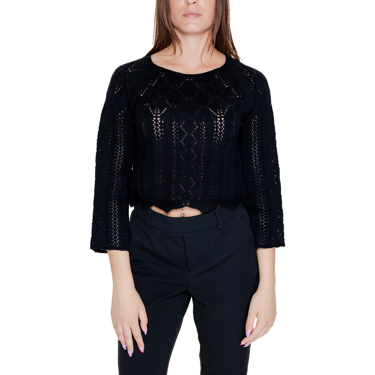 Vero Moda  VMGINGER 3/4 BOATNECK PULLOVER GA NOOS 10289545  Černá