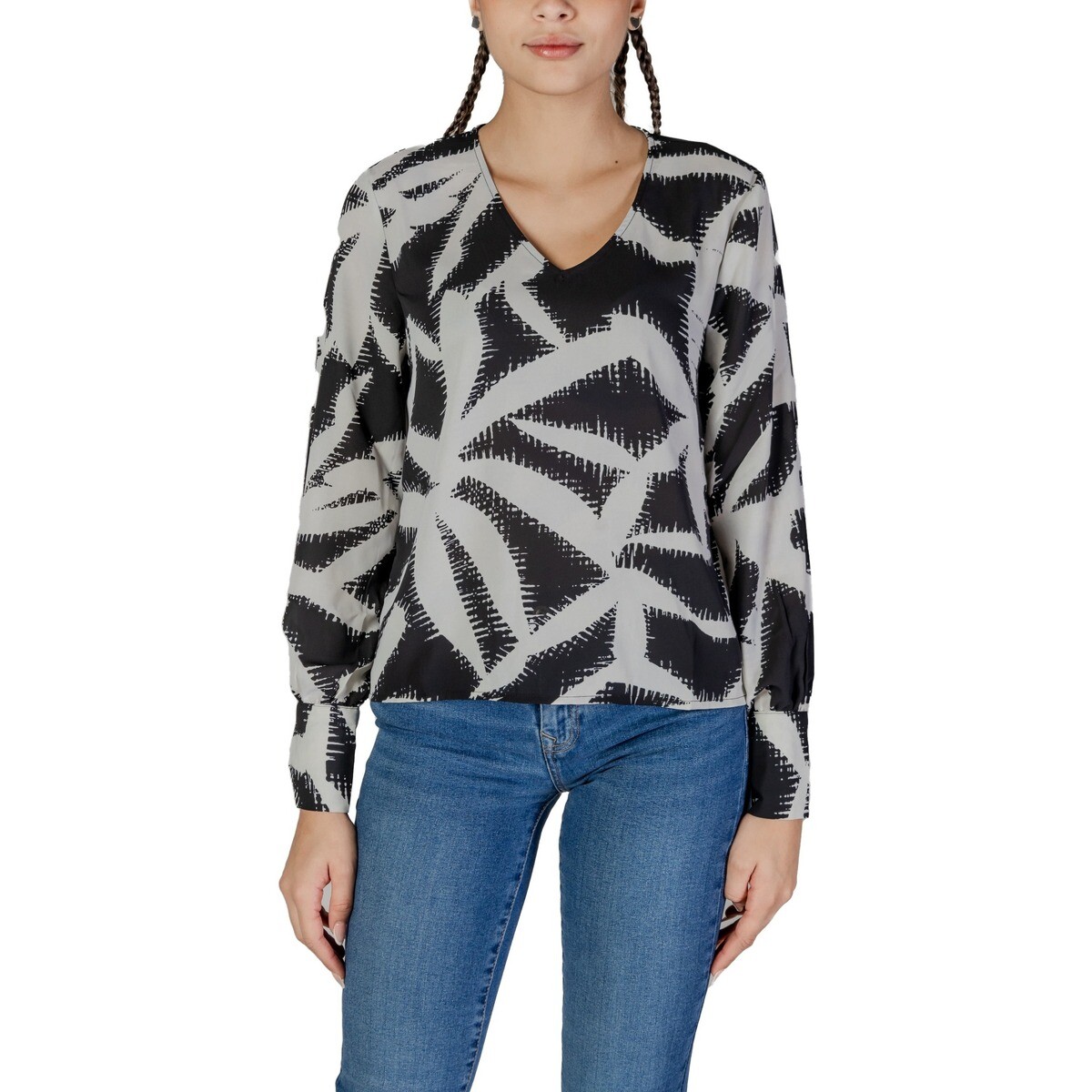 Jacqueline De Yong  Jdybase L/S V-Neck Wvn 15345757  Černá