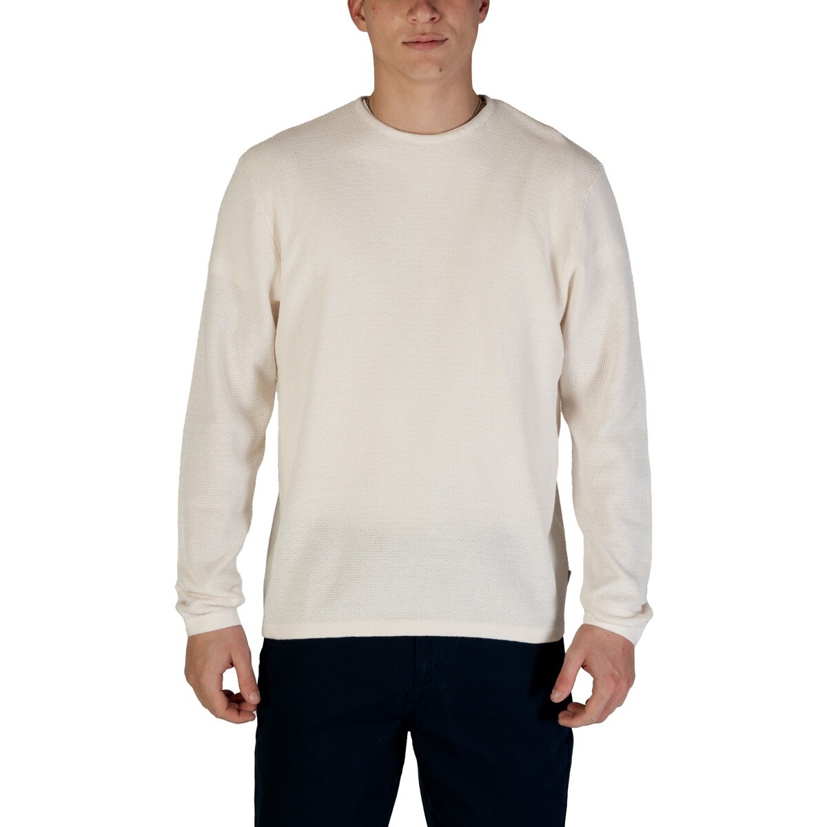 Jack & Jones  JJEGEORGE KNIT CREW NECK NOOS 12268279  Bílá