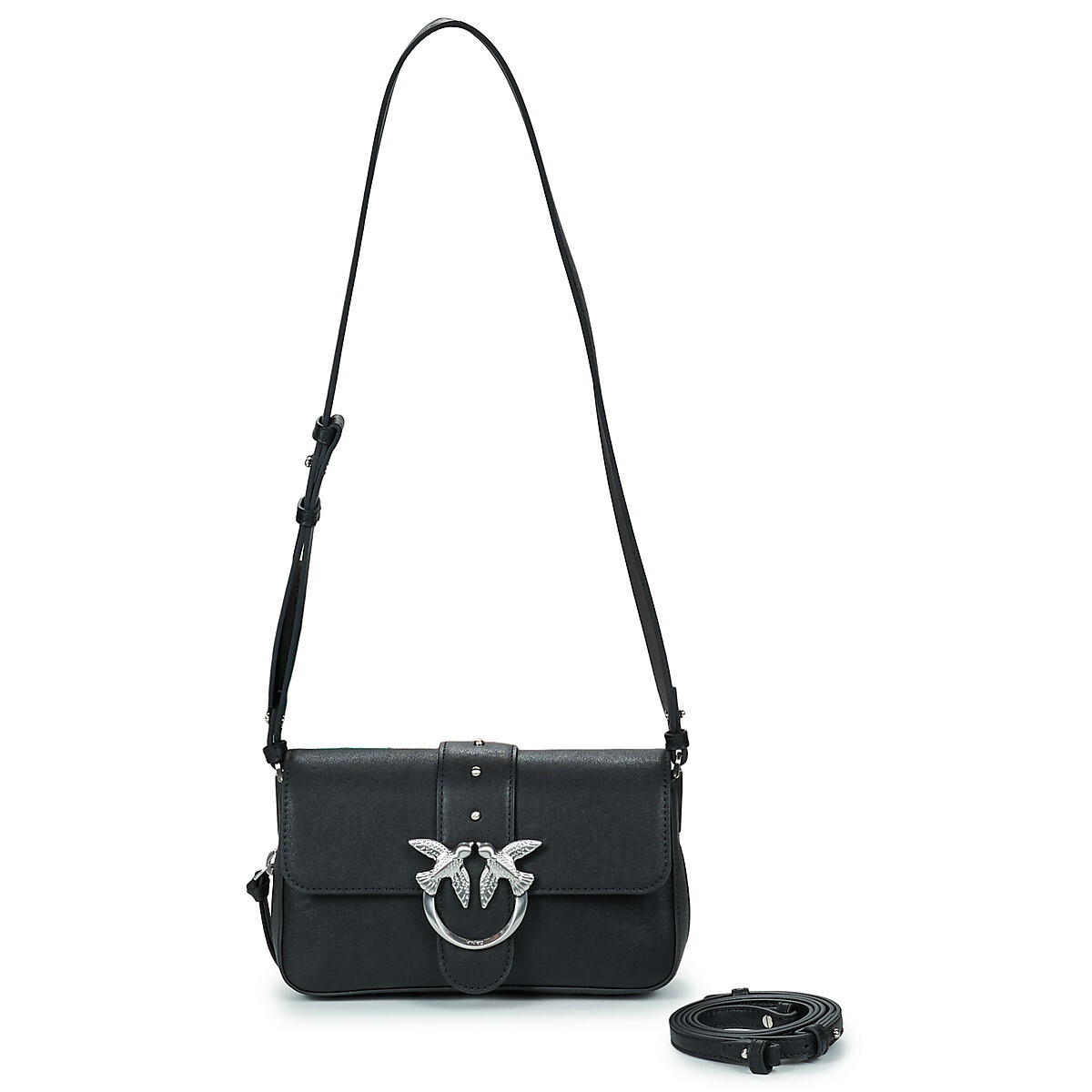 Pinko  LOVE ONE SLOUCHY ZIP MINI VITELLO BIKER  Černá