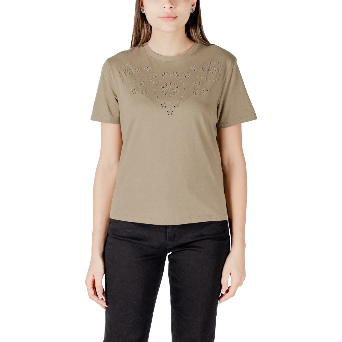 Jacqueline De Yong  Jdycif S/S Broderie Anglaise Top Jrs 15342866  Zelená