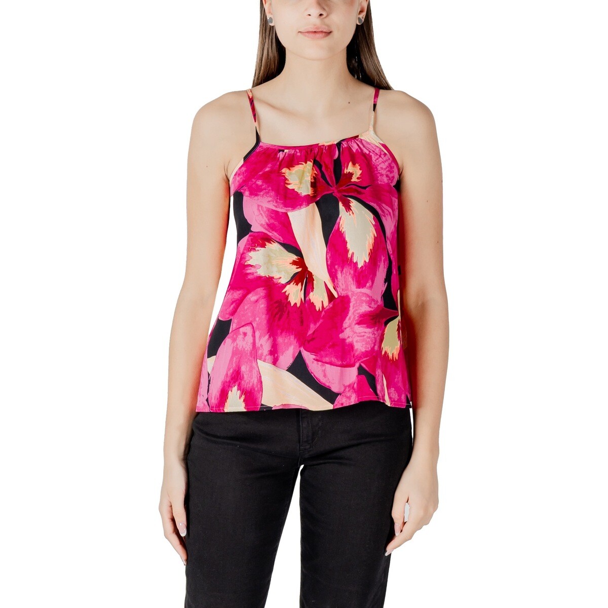 Only  ONLALMA LIFE VIS ELLA SINGLET AOP 15343111  Červená