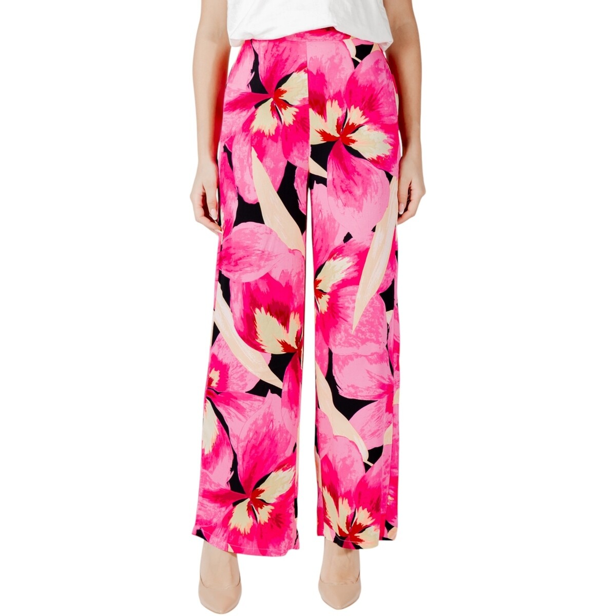 Only  ONLALMA LIFE VIS PALAZZO PANT AOP PTM 15264593  Červená