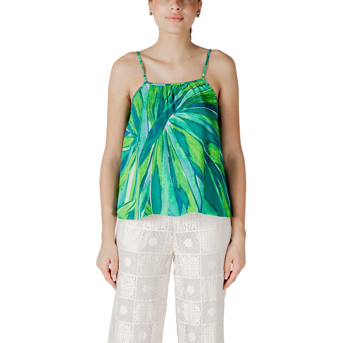 Only  ONLALMA LIFE VIS ELLA SINGLET AOP 15343111  Zelená