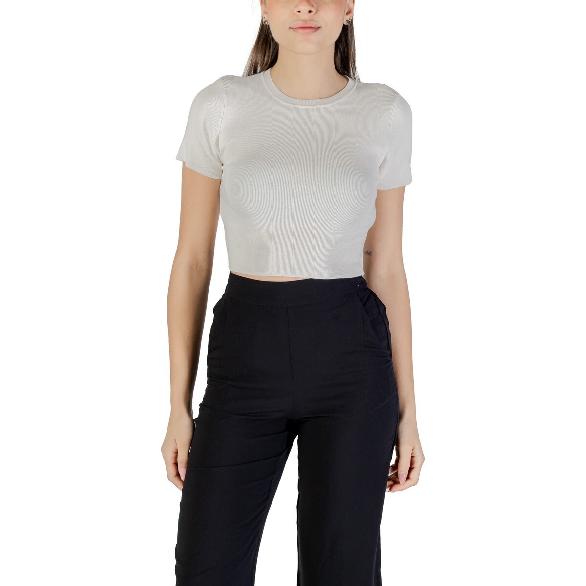 Jacqueline De Yong  Jdycirkeline S/S Crop Top Knt Noos 15294790  Bílá
