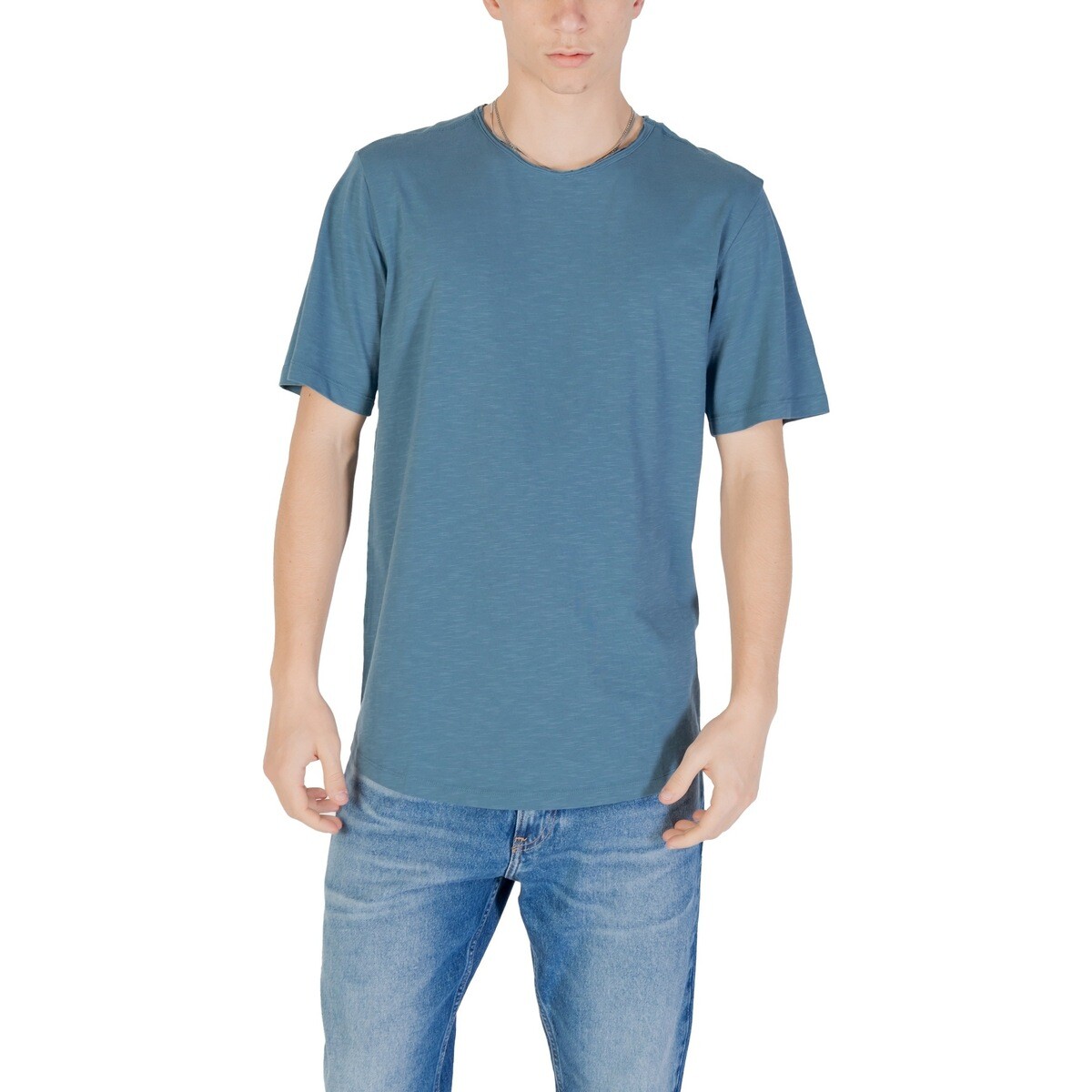 Jack & Jones  JJEBASHER TEE O-NECK SS NOOS 12182498  Modrá