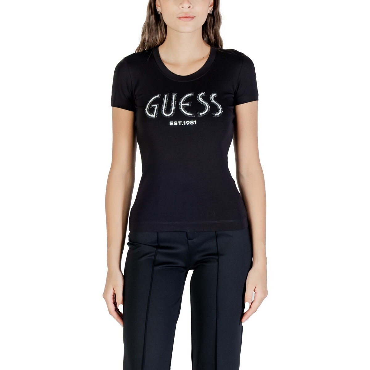 Guess  CN SS  LOGO TEE W5YI05 J1314  Černá