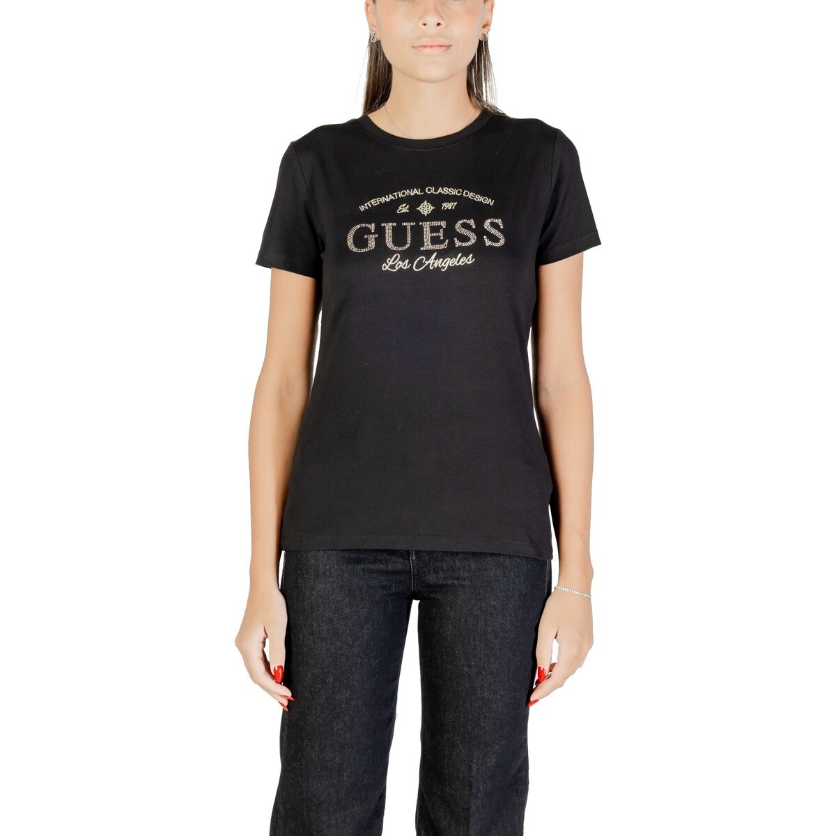 Guess  MARINA SS CN T-SHIRT V5YI13 J1314  Černá