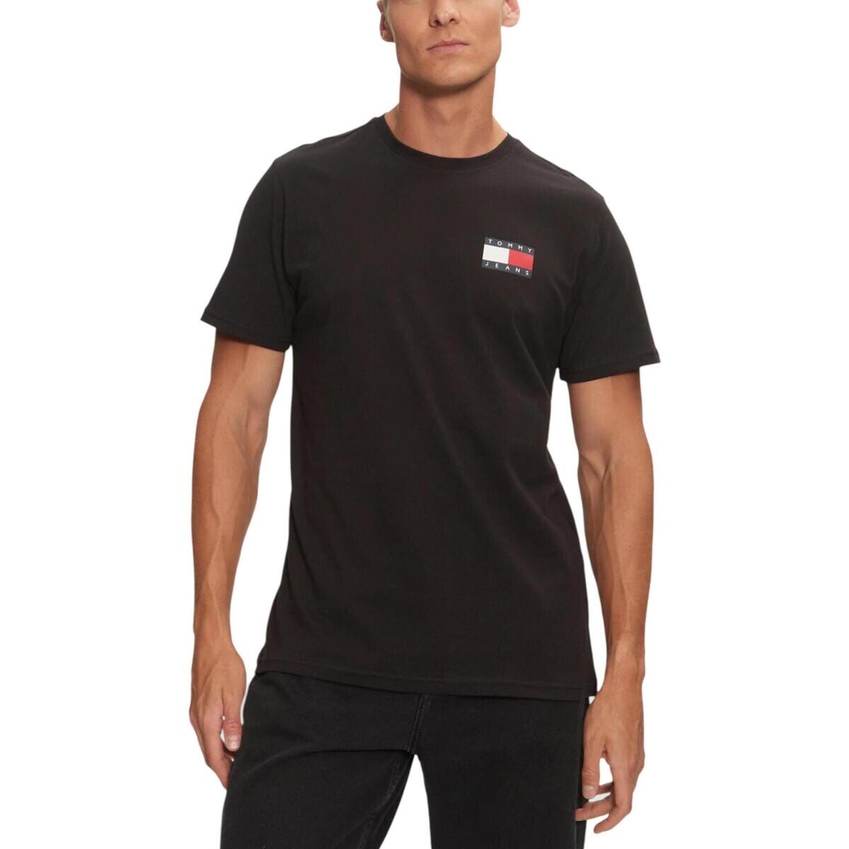 Tommy Hilfiger  TJM SLIM ESSENTIAL FLAG TEE EXT DM0DM20740  Černá