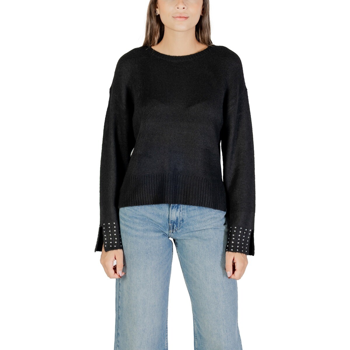 Only  Onlohio Ls O-Neck Bling Pullover Knt 15358428  Černá
