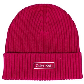 Calvin Klein Jeans  PATCH CHUNKY RIB COTTON BEANIE LV04D8053G  Červená