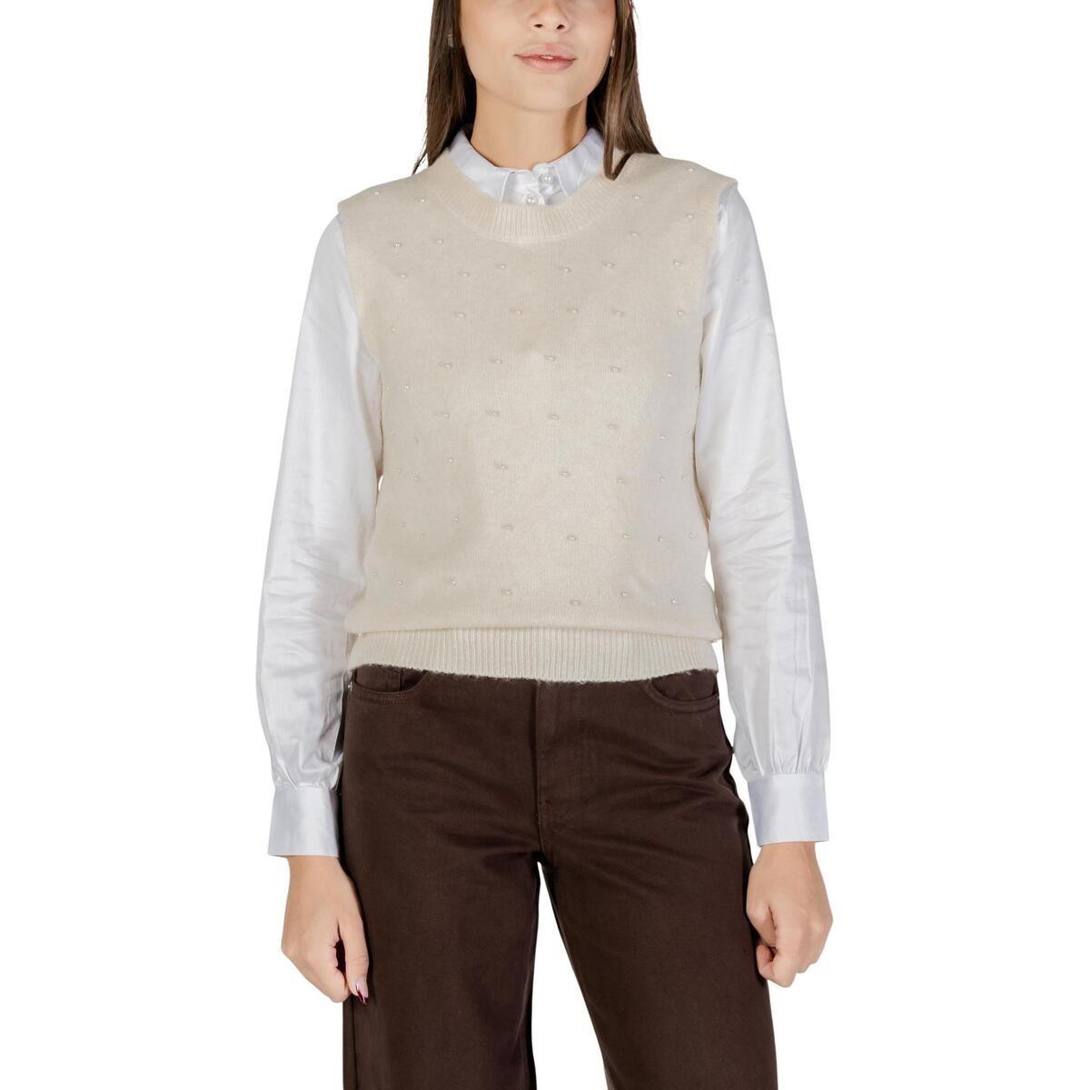 Only  Onlrenata Life Sl O-Neck Pearl Vest Knt 15353076  Bílá